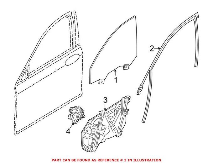 BMW Window Regulator - Front Driver Side 51337422879